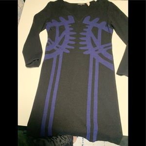 Back & Blue Patterned Sweater Dress/Tunic